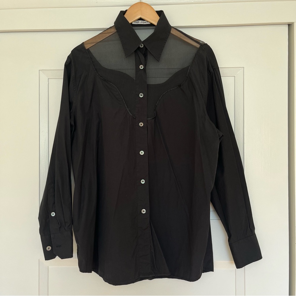 Our Legacy Black Sheer Button Down Shirt